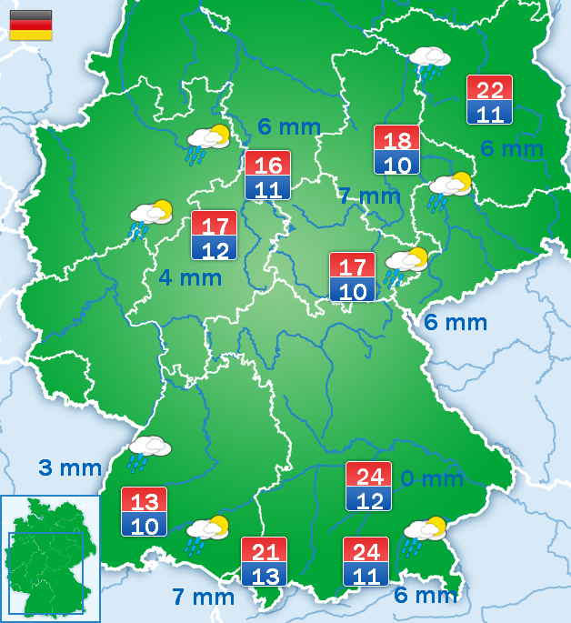 Weersverwachting voor maandag Weersverwachting voor maandag